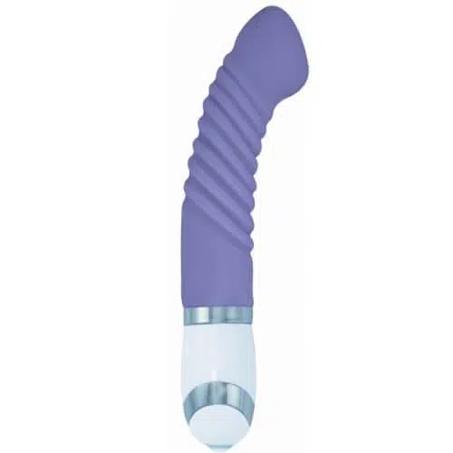 Ribbed Silicone G-Spot Mini Vibrator Purple - Image 3