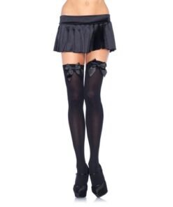 n9243 nylon thigh highs with bow 3 2
