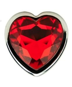 ns7168 precious metals heart shaped anal plug silver 3 3