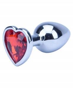 Precious Metals Heart Shaped Butt Plug-Silver