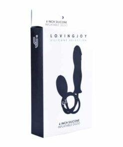 n11134 loving joy 6 inch silicone inflatable dildo pkg 1