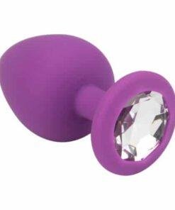 Loving Joy Jewelled Silicone Butt Plug Purple - Large