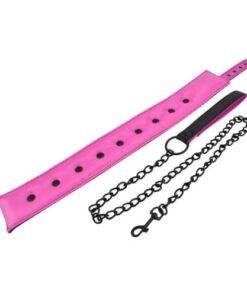 Bound to Please Pink & Black Bondage Collar & Leash n11404 bound to please pink black bondage collar leash 2