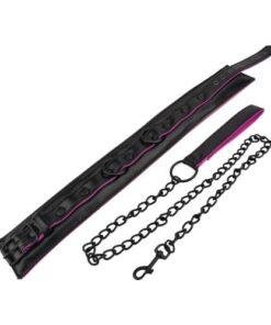 Bound to Please Pink & Black Bondage Collar & Leash n11404 bound to please pink black bondage collar leash 3
