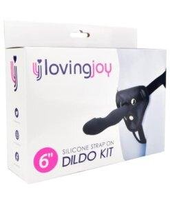 n11475 loving joy 6 inch silicone strap on dildo kit pkg 1 1