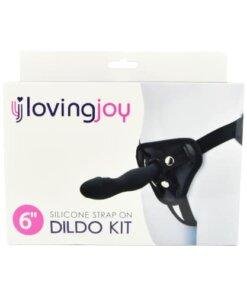 n11475 loving joy 6 inch silicone strap on dildo kit pkg 1