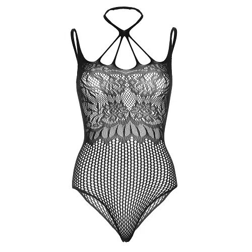 Leg Avenue Strappy Halter Thong Teddy - Image 6
