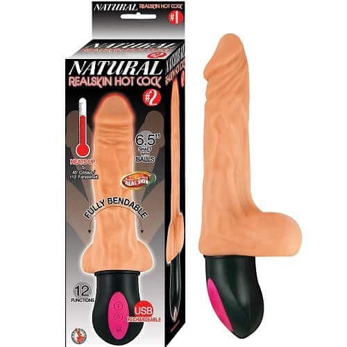 Realistic Warming 6.5 inch Vibrating Dildo with Balls Vanilla Realistic Warming 6.5 inch Vibrating Dildo with Balls Vanilla