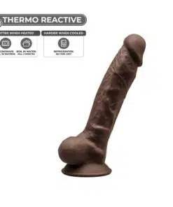 SilexD 7 inch Realistic Silicone Dual Density Dildo with Suction Cup and Balls Brown