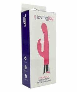 Loving Joy 10 Function Slim Silicone Rabbit Vibrator Pink - Image 7