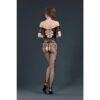 n11760 moonlight criss cross cut out crotchless floral bodystocking black os 2