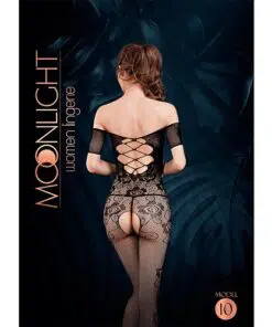n11760 moonlight criss cross cut out crotchless floral bodystocking black os 3