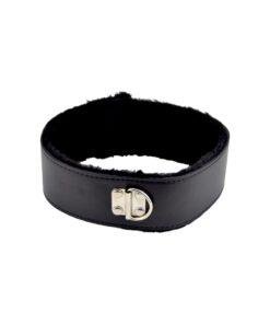 bound to please furry collar with leash black 4