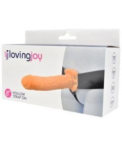 n11680 loving joy 7 inch hollow strap on vanilla pkg 1