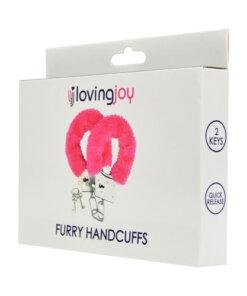 n11713 loving joy furry handcuffs pink 2 pkg