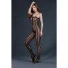n11753 moonlight black stripe crotchless bodystocking os 2