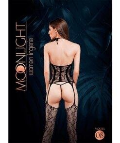 n11758 moonlight black lace suspender bodystocking os 3