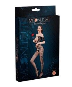 n11760 moonlight criss cross cut out crotchless floral bodystocking black os 4
