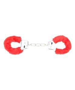 Bound to Play. Heavy Duty Furry Handcuffs Red