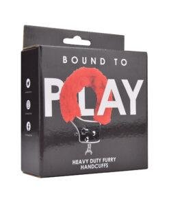 n11851 bound to play heavy duty furry handcuffs red pkg 1