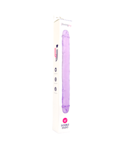 n11950 loving joy 12 inch double dildo purple lying down boxed 1