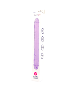 n11950 loving joy 12 inch double dildo purple lying down boxed 3