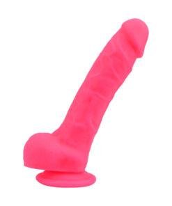 Loving Joy 8 Inch Realistic Silicone Dildo with Suction Cup and Balls Pink