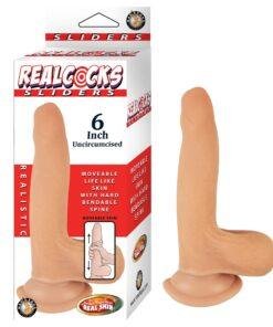 RealCocks Sliders 6 Inch Uncut Dildo Vanilla