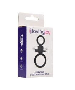 n12195 loving joy silicone vibrating cock and ball ring 1 pkg