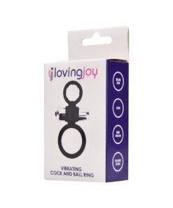 n12195 loving joy silicone vibrating cock and ball ring 2 pkg