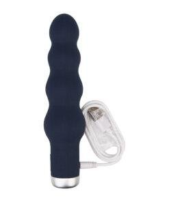 n12253 nauti silicone ribbed vibrator charge 1