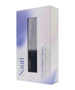 n12253 nauti silicone ribbed vibrator pkg 1