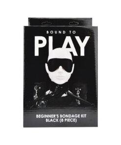 n12280 bound to play beginners bondage kit black 8 piece pkg