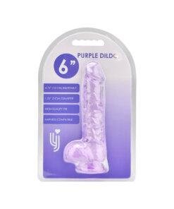 n12308 loving joy 6 inch dildo with balls purple pkg