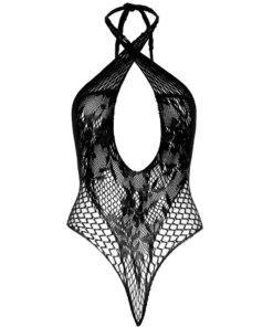 Leg Avenue Lace and Net Halter Teddy n12364 leg avenue lace net halter teddy 7