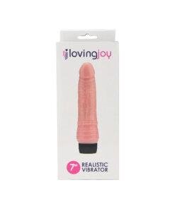 n12399 loving joy 7 inch realistic vibrator vanilla pkg