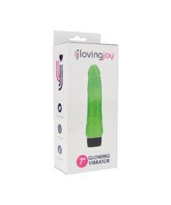 n12401 loving joy 7 inch realistic vibrator glow in the dark pkg 2