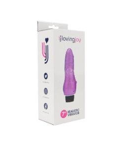 n12402 loving joy 7 inch realistic vibrator purple pkg 2
