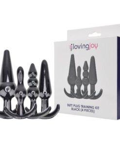 n12173 loving joy butt plug training kit black side by side