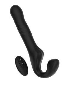 n12530 mina remote thrusting vibrating strapless strap on 2