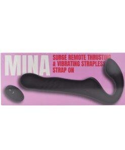 n12530 mina remote thrusting vibrating strapless strap on pkg wrapped