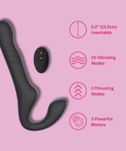 n12530 mina surge remote thrusting and vibrating strapless strap on faq 1