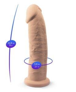 n11006 9 inch silicone dual density dildos with suction cup 5