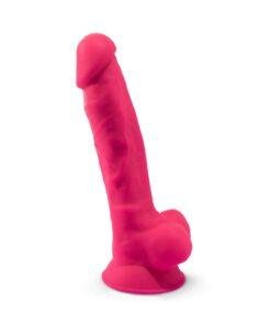 SilexD 7 inch Realistic Silicone Dual Density Dildo with Suction Cup and Balls Pink n11386 7inch realistic dual density dildo wballs pink 2 1