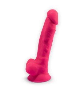 SilexD 7 inch Realistic Silicone Dual Density Dildo with Suction Cup and Balls Pink n11386 7inch realistic dual density dildo wballs pink 4 1