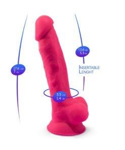 SilexD 7 inch Realistic Silicone Dual Density Dildo with Suction Cup and Balls Pink n11386 7inch realistic dual density dildo wballs pink 6