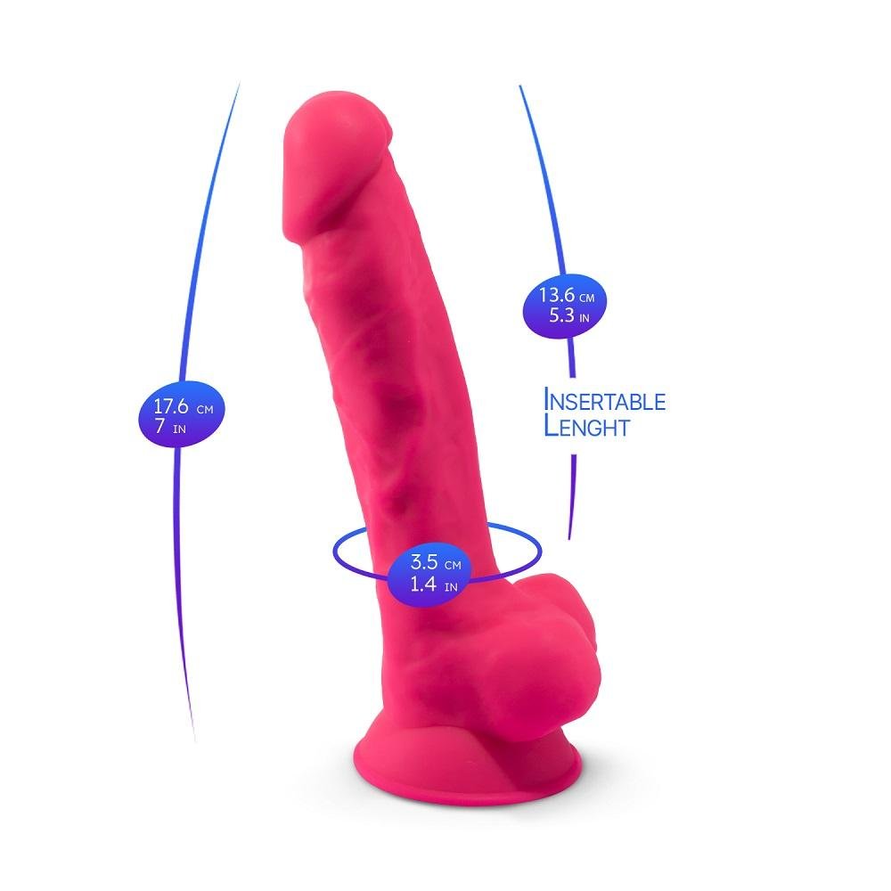 SilexD 7 inch Realistic Silicone Dual Density Dildo with Suction Cup and Balls Pink SilexD 7 inch Realistic Silicone Dual Density Dildo with Suction Cup and Balls Pink - Image 7
