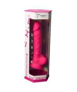 SilexD 7 inch Realistic Silicone Dual Density Dildo with Suction Cup and Balls Pink n11386 7inch realistic dual density dildo wballs pink 7