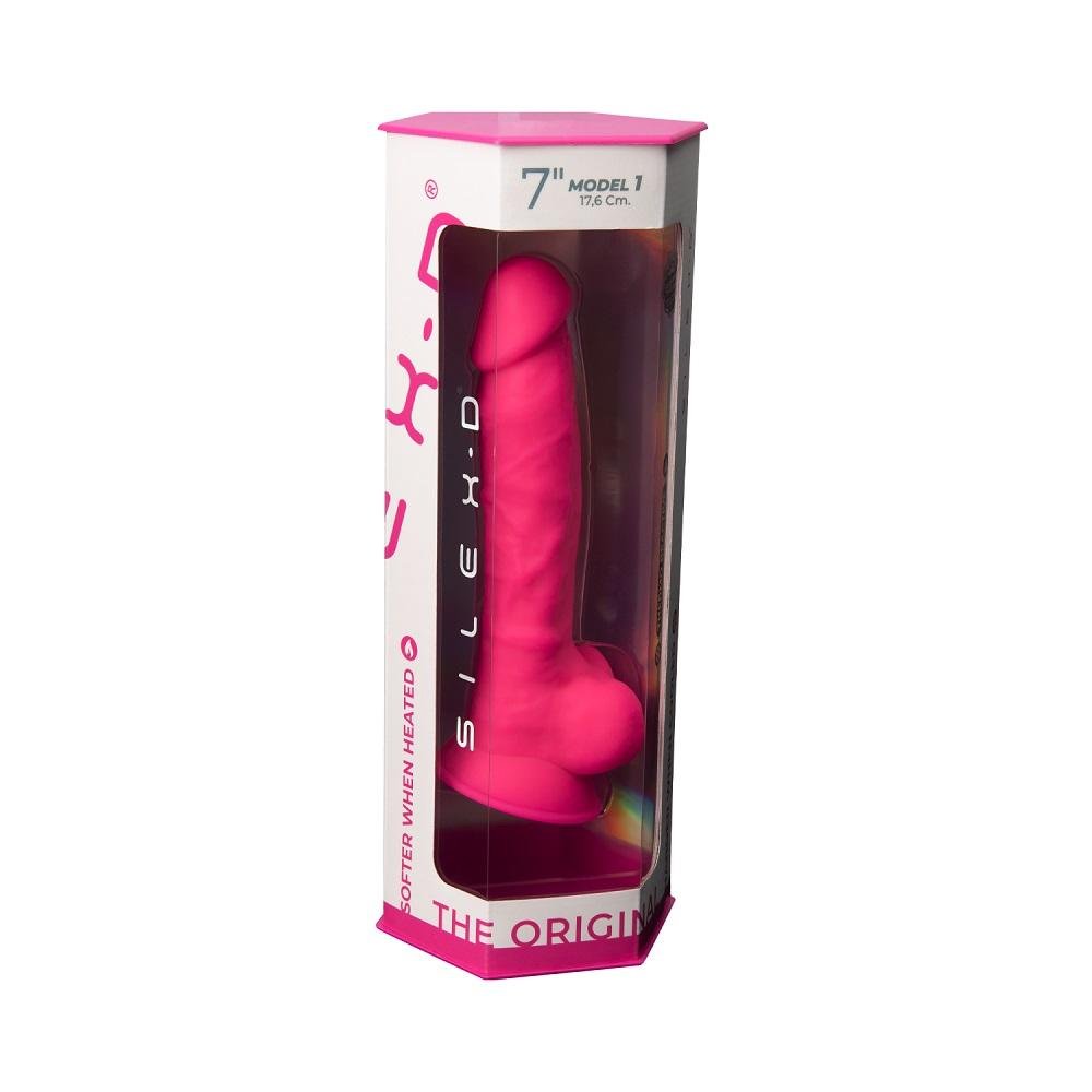 SilexD 7 inch Realistic Silicone Dual Density Dildo with Suction Cup and Balls Pink SilexD 7 inch Realistic Silicone Dual Density Dildo with Suction Cup and Balls Pink - Image 8
