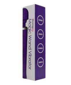 n12460 loving joy rechargeable magic wand vibrator purple pkg 2